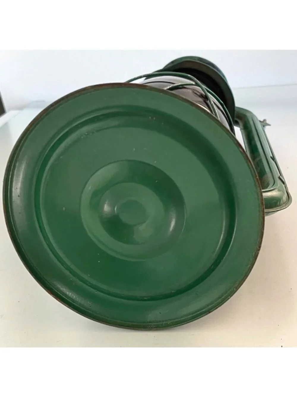 Vintage Green Hurricane Kerosene Lantern Great Condition Clear Globe 12